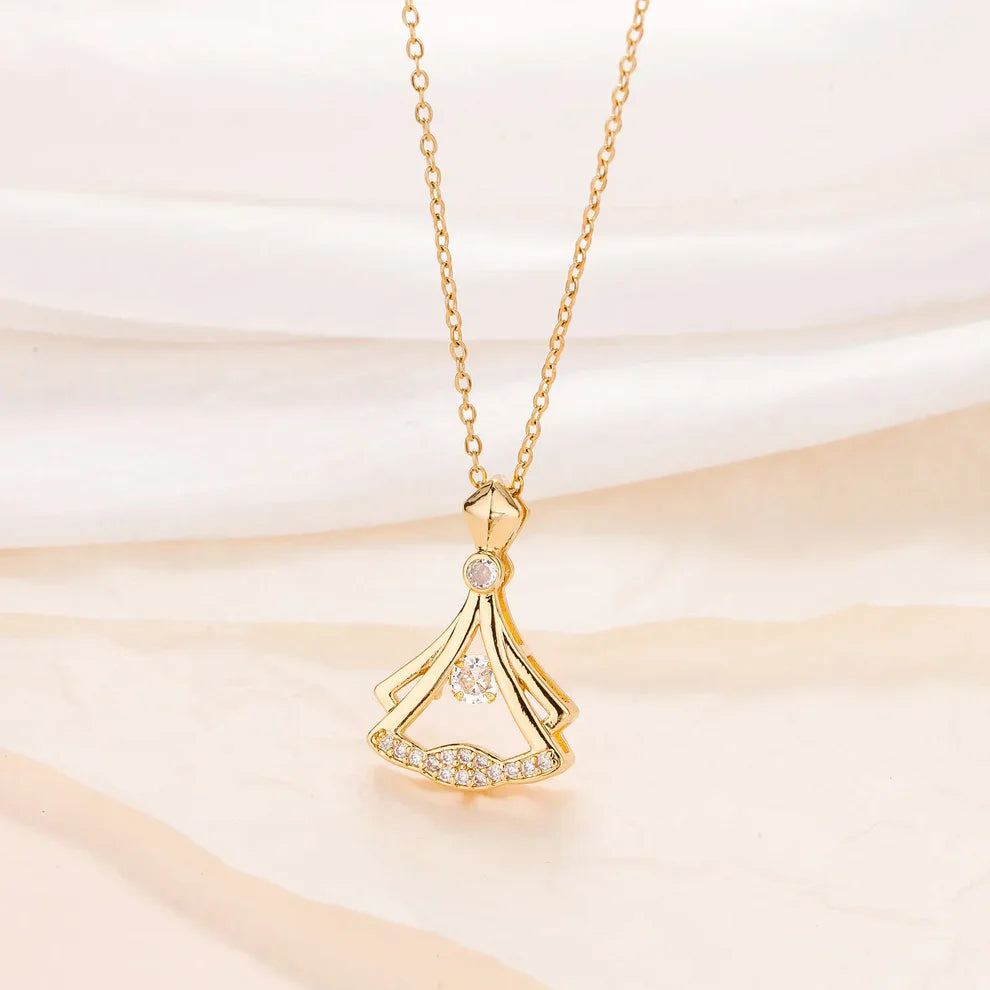 Rhinestone Decor Pendant Necklace